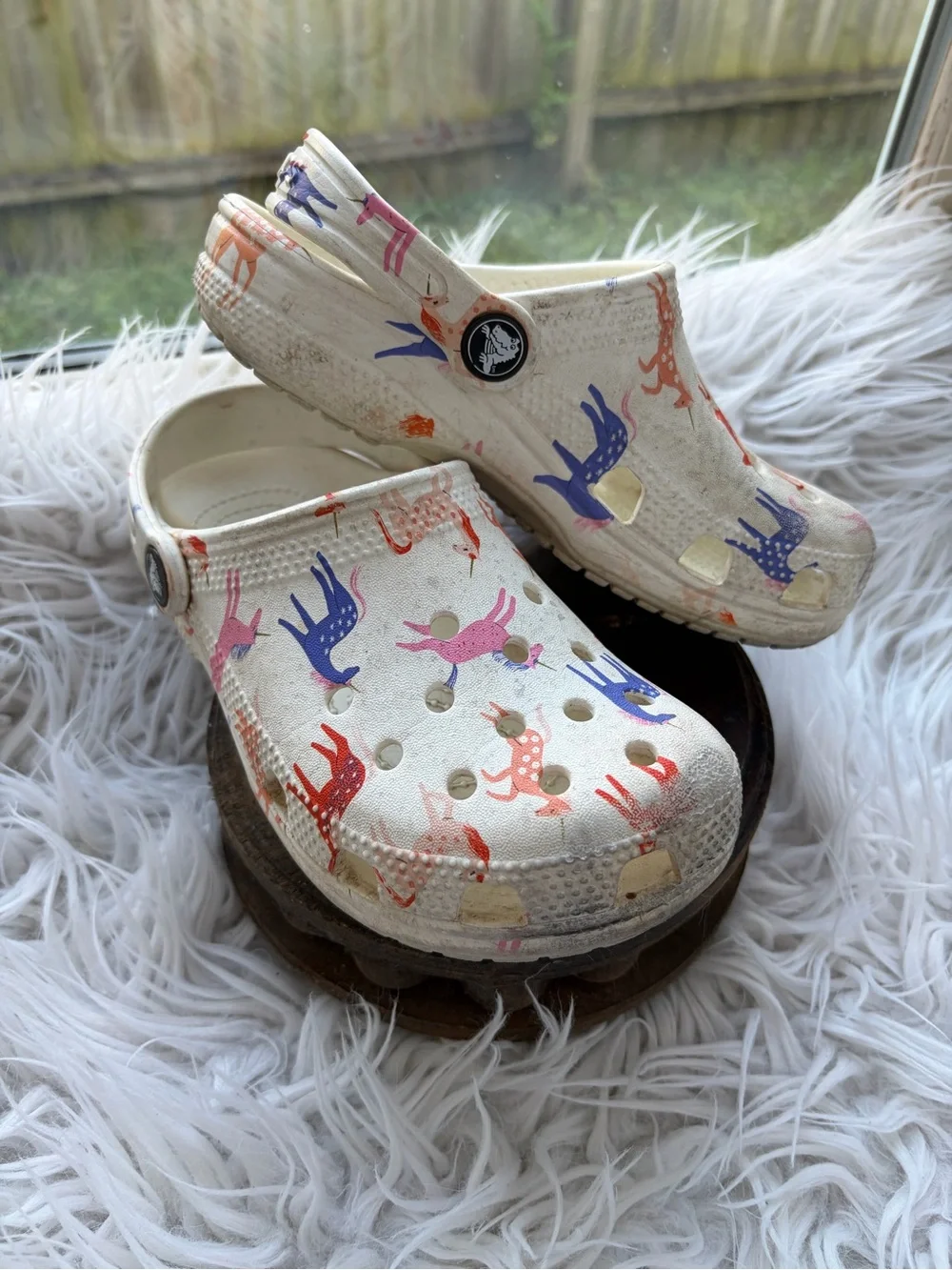 Kids Unicorn Cream White Crocs size 13